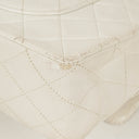 Chanel Medium Classic Vintage Double Flap Bag White Quilted Lambskin 24K Gold-Plated Hardware