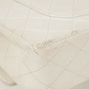 Chanel Medium Classic Vintage Double Flap Bag White Quilted Lambskin 24K Gold-Plated Hardware