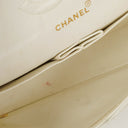 Chanel Medium Classic Vintage Double Flap Bag White Quilted Lambskin 24K Gold-Plated Hardware