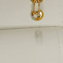 Chanel Medium Classic Vintage Double Flap Bag White Quilted Lambskin 24K Gold-Plated Hardware