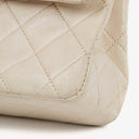 Chanel Medium Classic Vintage Double Flap Bag White Quilted Lambskin 24K Gold-Plated Hardware