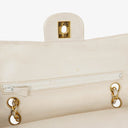 Chanel Medium Classic Vintage Double Flap Bag White Quilted Lambskin 24K Gold-Plated Hardware