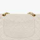 Chanel Medium Classic Vintage Double Flap Bag White Quilted Lambskin 24K Gold-Plated Hardware