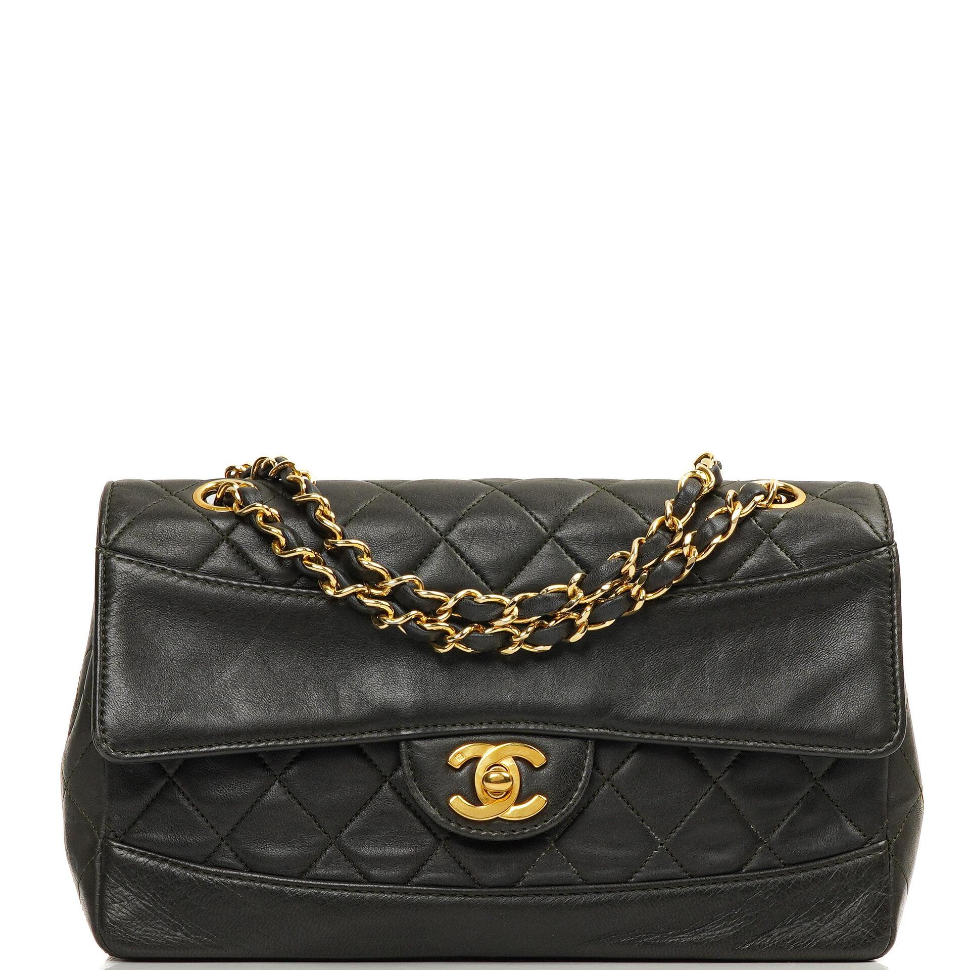 Chanel Medium Classic Vintage Single Flap Bag Quilted Lambskin 24K Gold-Plated Hardware