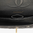 Chanel Medium Coco Black White Printed Quilted Canvas Double Flap Bag