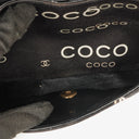 Chanel Medium Coco Black White Printed Quilted Canvas Double Flap Bag