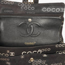 Chanel Medium Coco Black White Printed Quilted Canvas Double Flap Bag