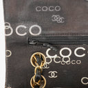 Chanel Medium Coco Black White Printed Quilted Canvas Double Flap Bag