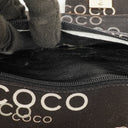 Chanel Medium Coco Black White Printed Quilted Canvas Double Flap Bag