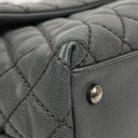 Chanel Medium Coco Handle Grey Quilted Caviar Leather Handle Bag