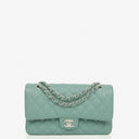 Chanel Medium Double Flap Bag Quilted Caviar Leather With Silver-Tone Hardware