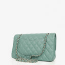 Chanel Medium Double Flap Bag Quilted Caviar Leather With Silver-Tone Hardware
