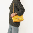 Chanel Medium Double Flap Bag Quilted Patent Leather With Silver-Tone Hardware