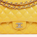 Chanel Medium Double Flap Bag Quilted Patent Leather With Silver-Tone Hardware