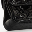 Chanel Medium Double Sided Flap Bag Black Quilted Patent Leather 24K Gold-Plated Hardware