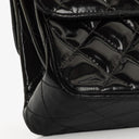 Chanel Medium Double Sided Flap Bag Black Quilted Patent Leather 24K Gold-Plated Hardware