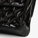 Chanel Medium Double Sided Flap Bag Black Quilted Patent Leather 24K Gold-Plated Hardware