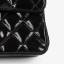 Chanel Medium Double Sided Flap Bag Black Quilted Patent Leather 24K Gold-Plated Hardware