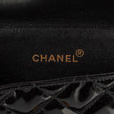 Chanel Medium Double Sided Flap Bag Black Quilted Patent Leather 24K Gold-Plated Hardware
