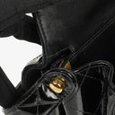 Chanel Medium Double Sided Flap Bag Black Quilted Patent Leather 24K Gold-Plated Hardware