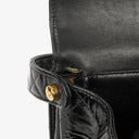 Chanel Medium Double Sided Flap Bag Black Quilted Patent Leather 24K Gold-Plated Hardware