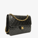 Chanel Medium Single Flap Bag Black Quilted Lambskin With Gold-Tone Hardware