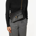 Chanel Medium Single Flap Bag Black Quilted Lambskin With Gold-Tone Hardware