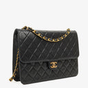 Chanel Meduim Classic Single Flap Bag Black Quilted Lambskin With 24K Gold-Plated Hardware