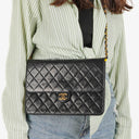 Chanel Meduim Classic Single Flap Bag Black Quilted Lambskin With 24K Gold-Plated Hardware