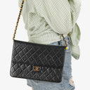 Chanel Meduim Classic Single Flap Bag Black Quilted Lambskin With 24K Gold-Plated Hardware