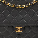 Chanel Meduim Classic Single Flap Bag Black Quilted Lambskin With 24K Gold-Plated Hardware