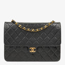 Chanel Meduim Classic Single Flap Bag Black Quilted Lambskin With 24K Gold-Plated Hardware