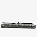Chanel Metallic Black Crumpled Patent Calfskin Chevron Flap Clutch