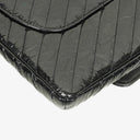 Chanel Metallic Black Crumpled Patent Calfskin Chevron Flap Clutch