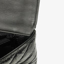 Chanel Metallic Black Crumpled Patent Calfskin Chevron Flap Clutch