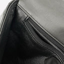 Chanel Metallic Black Crumpled Patent Calfskin Chevron Flap Clutch