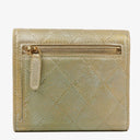 Chanel Metallic Quilted Leather Mini Flap Wallet