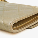 Chanel Metallic Quilted Leather Mini Flap Wallet