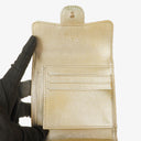 Chanel Metallic Quilted Leather Mini Flap Wallet