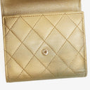 Chanel Metallic Quilted Leather Mini Flap Wallet