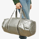 Chanel Metallic Quilted Nylon Boston Bag