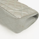 Chanel Mini Rectangular Single Flap Bag Metalic Silver Quilted Lambskin SIlver Tone Hardware