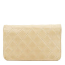 Chanel Mini Classic Beige Quilted Lambskin Full Flap Wallet On Chain WOC With 24K Gold-Plated Hardware