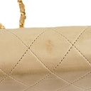 Chanel Mini Classic Beige Quilted Lambskin Full Flap Wallet On Chain WOC With 24K Gold-Plated Hardware