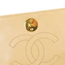 Chanel Mini Classic Biege Quilted Lambskin Full Flap Wallet On Chain WOC With 24K Gold-Plated Hardware