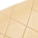 Chanel Mini Classic Biege Quilted Lambskin Full Flap Wallet On Chain WOC With 24K Gold-Plated Hardware