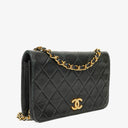 Chanel Mini Classic Black Quilted Lambskin Full Flap Wallet On Chain WOC With 24K Gold-Plated Hardware