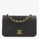 Chanel Mini Classic Black Quilted Lambskin Full Flap Wallet On Chain WOC With 24K Gold-Plated Hardware