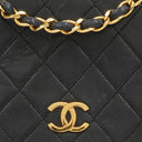 Chanel Mini Classic Black Quilted Lambskin Full Flap Wallet On Chain WOC With 24K Gold-Plated Hardware