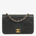 Chanel Mini Classic Black Quilted Lambskin Full Flap Wallet On Chain WOC With 24K Gold-Plated Hardware